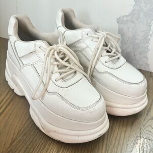 Jeffrey Campbell Most Def Wedge Sneaker White Platform Sneakers Women’s size 8